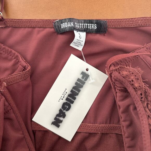 Urban Outfitters Brown Mesh Overlay Bustier Mini Dress - Picture 7 of 7